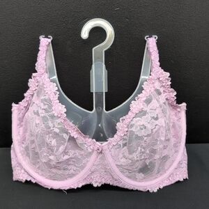 Skims Stretch Lace Unlined Demi Bra 34DDDD Baby Pink